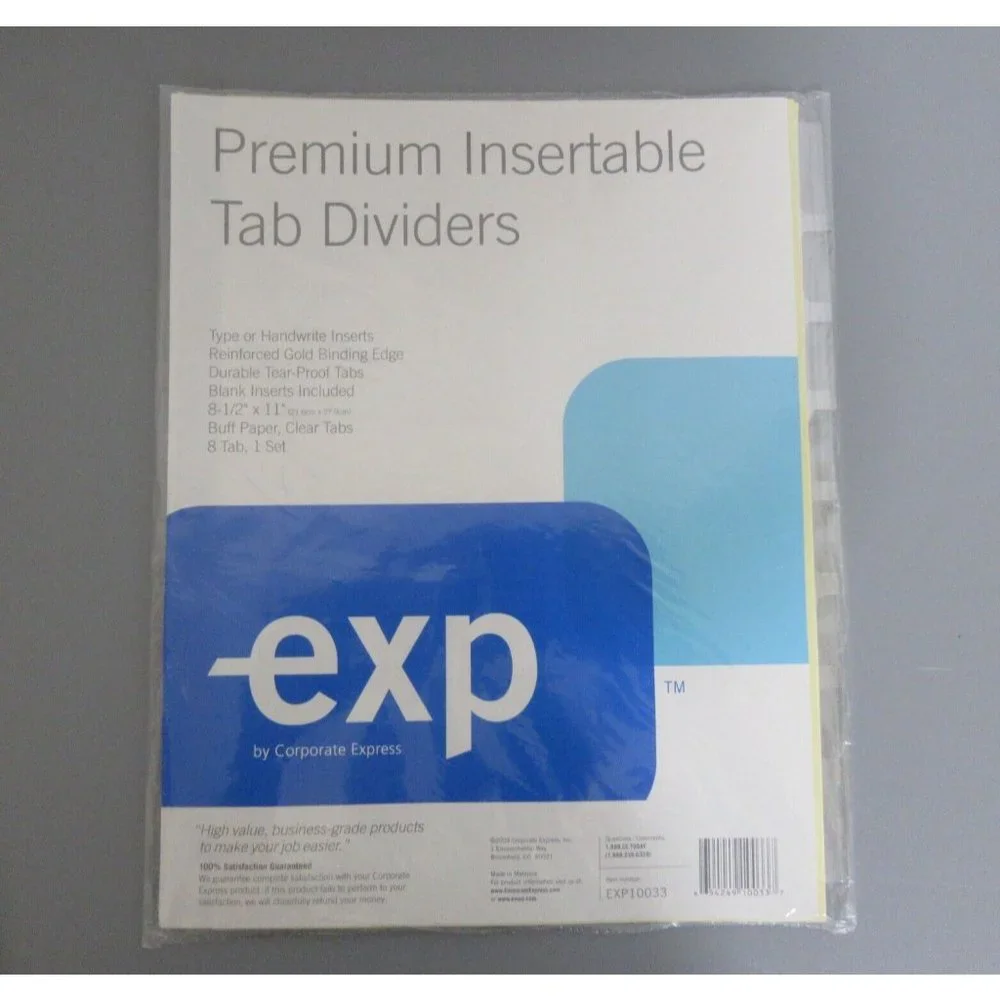 Office Essentials Plastic Tab Dividers 8.5